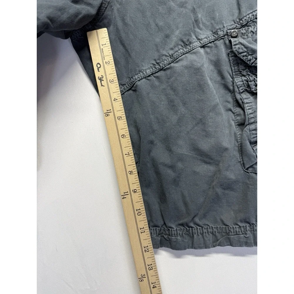 Fried Denim Baggy Cargo Jorts Mens 34 Gray‎ Y2K Skater Utility Shorts Cotton